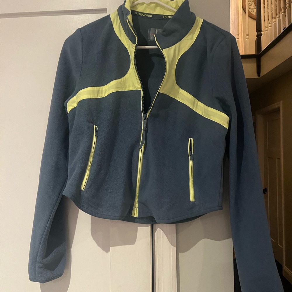 FP Movement by Free People Navy and Neon Bomber Jacket